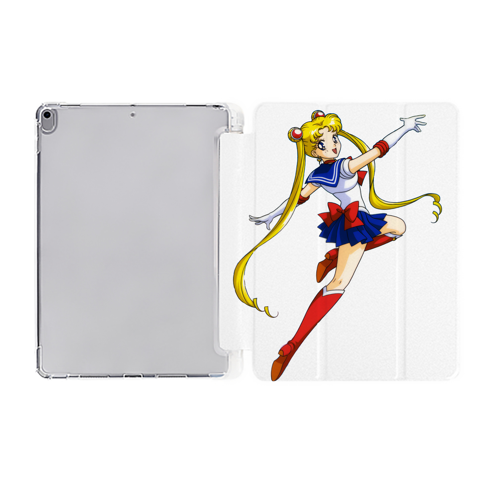 （画像用） 美少女戦士セーラームーン 月野 うさぎ つきの うさぎ Sailor Moon Tsukino Usagi IPad ケース ペン収納付き 三つ折りスタンド PUレザー×シリコン 対応機種9.5/10.5/10.9インチ